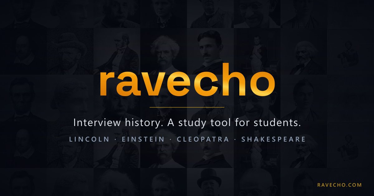 Screenshot of Ravecho, Interview historical figures in their own voices